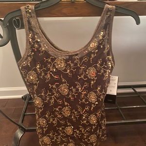 Karen Kane Indian Summer Metallic Tank 2 piece garment . Size S